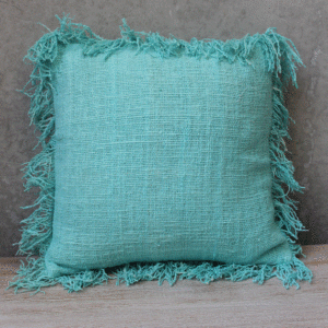 40cm Cushion Cover w/Frill - Aqua