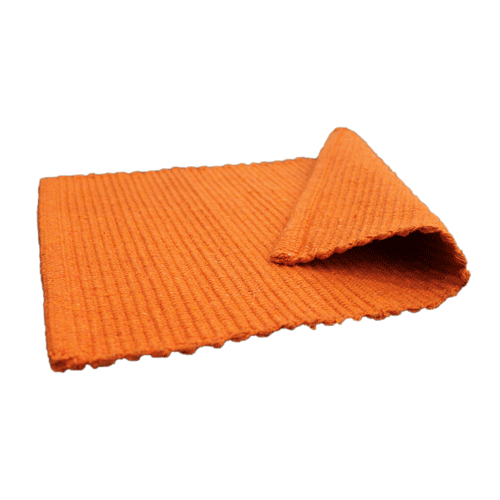 Handloom Cotton Placemat - Tangerine