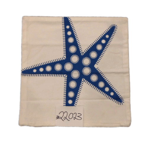 40cm Cushion Cover - Blue Starfish
