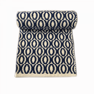 Cotton Rug XO - Navy