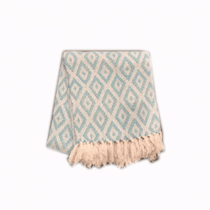 Cotton Throw w/Diamond - Aqua