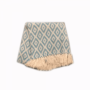 Cotton Throw w/Diamond - Teal