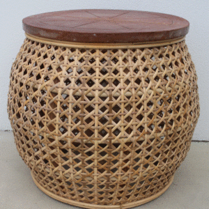 Rattan Coffee Table w/Timber Top