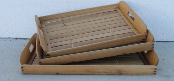 S/3 Trays w/Handle - Natural - Image 3