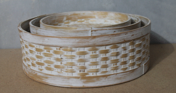 S/3 Tray w/High Side - Whitewash - Image 2