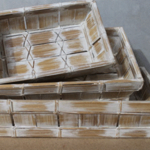 S/3 Tray Rectangle - W/Wash