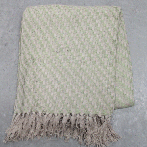 Cotton Throw w/Check - Green