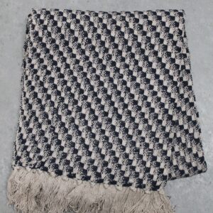 Cotton Throw w/Check - Navy