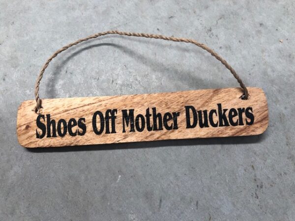 Timber Sign - Shoes Off