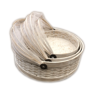 Food Cover White Wash S/3 - High Side