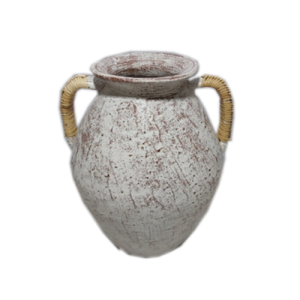 Pot White w/2 Handles - 30cmH