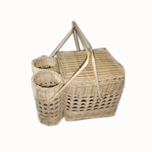 Picnic Basket W/Bottle Holder