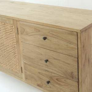 Sideboard 3Drw 2Door w/Rattan Inlay